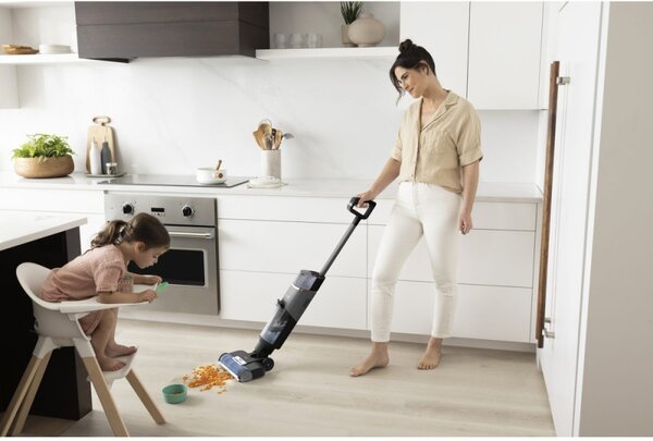 Вертикална прахосмукачка Shark HydroVac WD210EU, 170W, 0.5 л, 88 m2, Самопочистващ, Автономия 25 минути, Сив