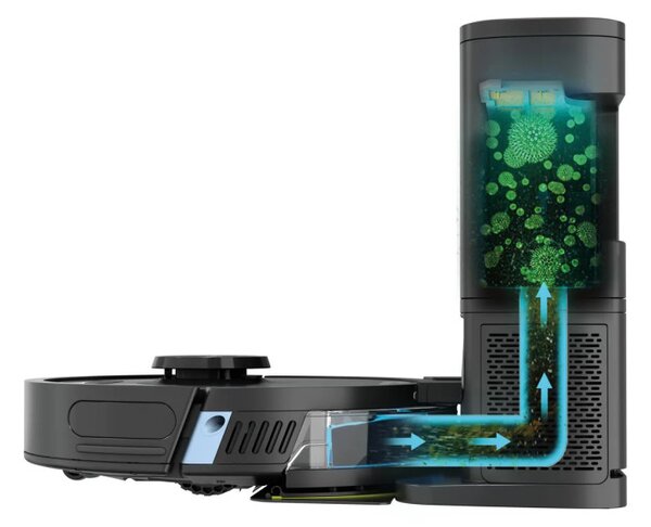 Прахосмукачка робот Shark Matrix Plus RV2620WAEU, 650 W, 0.3 л, 360 LiDAR, Автономия до 110 мин, Станция за самопочистване, Matrix Clean, Черен