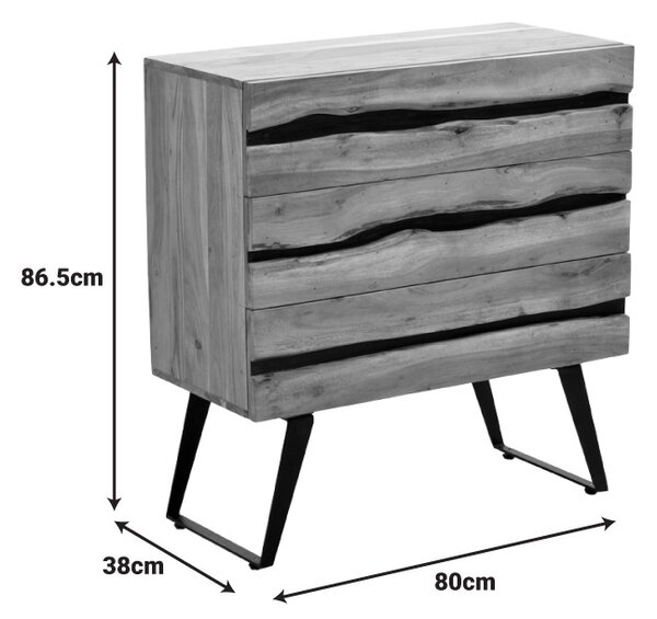 Шкаф с чекмеджета, Imena, натурален, 80x38x86.5 см