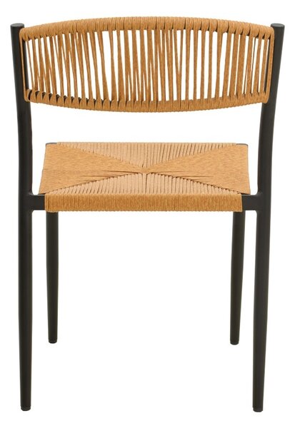 Градински стол, Cura, черен, 53x59x78 см