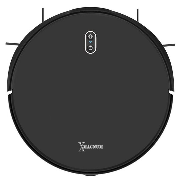 Прахосмукачка робот MAGNUM X, 40 W, 3000 Pa, Сухо и мокро почистване, 3-степенна филтрация, Wi-Fi, Функция График, Черен