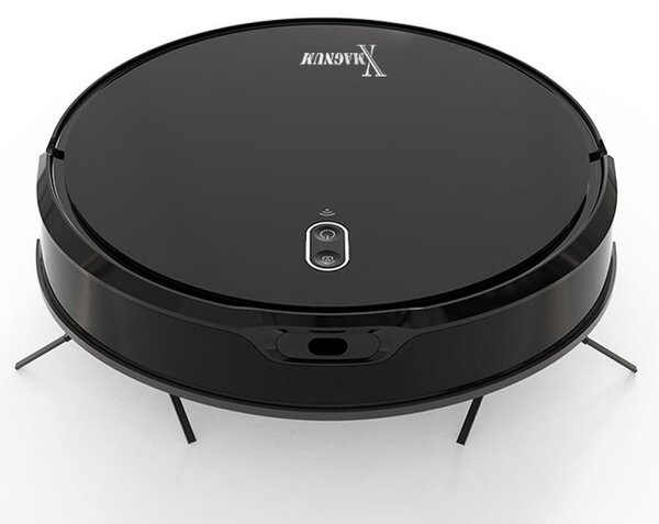 Прахосмукачка робот MAGNUM X, 40 W, 3000 Pa, Сухо и мокро почистване, 3-степенна филтрация, Wi-Fi, Функция График, Черен