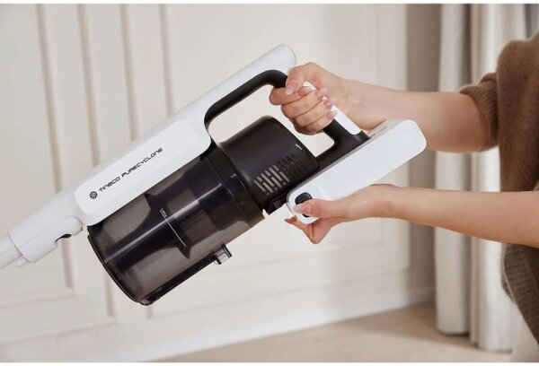Вертикална прахосмукачка Tineco A30S Plus, 160W, 20000 Pa, 140 м2, 60 мин, 1000 мл, iLoop сензор, PureCyclone технология, LED, Бял/сив