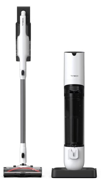 Безкабелна прахосмукачка Tineco Pure ONE Station 5, 450W, 2 режима, 0.45 л + 2.5 л станция, Автономия 70 мин, iLoop сензор, PureCyclone технология, Самопочистване, Бял