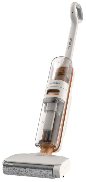 Вертикална прахосмукачка Tineco iFloor Y2 Plus, 6500 Pa, Wi-Fi, 0.8 л мръсна/1 л чиста, LED, Самопочистване, 70м2, Индикатори, Бял/оранжев