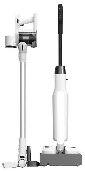Вертикална прахосмукачка Tineco Floor One Switch S6 Stretch Plus 5в1, 21000 Pa, Сухо/Мокро, 0.72 л мръсна/0.8 л чиста, Wi-Fi, iLoop адаптивна мощност, Черен/бял