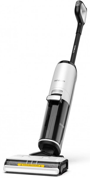 Вертикална прахосмукачка Tineco Floor One S7 Steam Plus 4В1, 240W, Сухо/Мокро, 0.7 л мръсна/0.8 л чиста, LED екран и осветление, Пара + сушене, Бял/черен