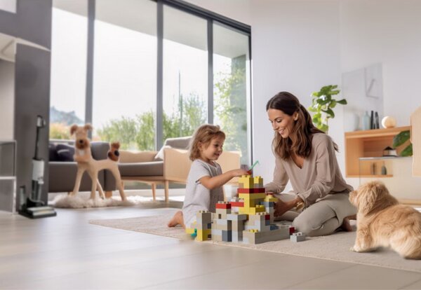 Вертикална прахосмукачка Tineco Floor One S7 Steam Plus 4В1, 240W, Сухо/Мокро, 0.7 л мръсна/0.8 л чиста, LED екран и осветление, Пара + сушене, Бял/черен