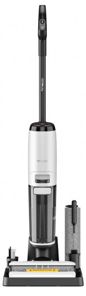 Вертикална прахосмукачка Tineco Floor One S7 Steam Plus 4В1, 240W, Сухо/Мокро, 0.7 л мръсна/0.8 л чиста, LED екран и осветление, Пара + сушене, Бял/черен