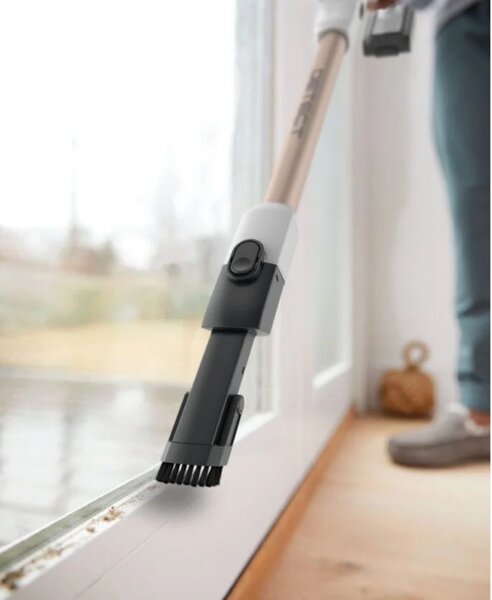 Вертикална прахосмукачка Shark IW3612EUT, 240W, 0.42 л, 3 режима, 3 настройки, 3 приставки, Сензори за откриване на невидими замърсявания, LED, До 60 мин автономия, Бял/златист
