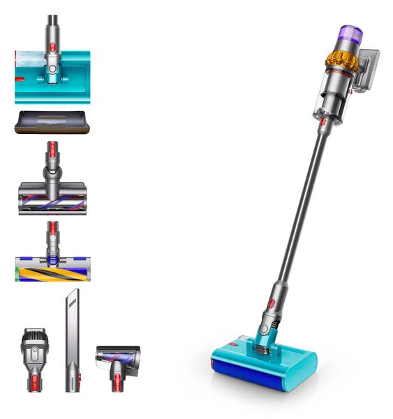 Вертикална прахосмукачка Dyson V15S Detect Submarine 448798-01, 660W, 0.77 л, 60 мин автономия, Сензори, 4 режима, LCD, Сив/син