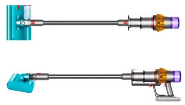 Вертикална прахосмукачка Dyson V15S Detect Submarine 448798-01, 660W, 0.77 л, 60 мин автономия, Сензори, 4 режима, LCD, Сив/син