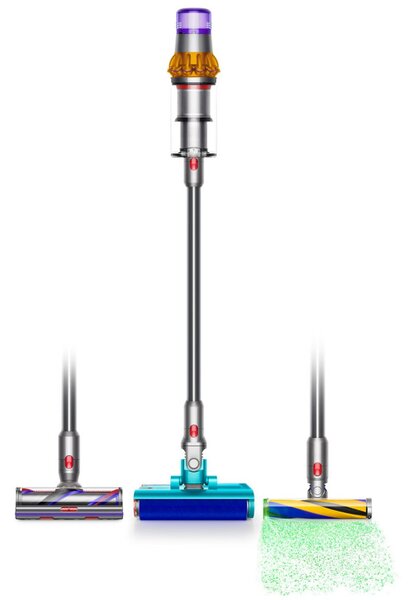 Вертикална прахосмукачка Dyson V15S Detect Submarine 448798-01, 660W, 0.77 л, 60 мин автономия, Сензори, 4 режима, LCD, Сив/син