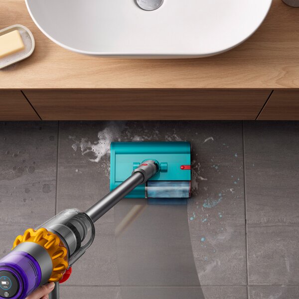 Вертикална прахосмукачка Dyson V15S Detect Submarine 448798-01, 660W, 0.77 л, 60 мин автономия, Сензори, 4 режима, LCD, Сив/син