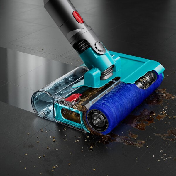 Вертикална прахосмукачка Dyson V15S Detect Submarine 448798-01, 660W, 0.77 л, 60 мин автономия, Сензори, 4 режима, LCD, Сив/син