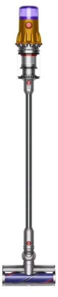 Вертикална прахосмукачка Dyson V12 Slim Detect Absolute 448884-01, 150AW, 340 мл, Автономия 60 мин, 3 режима, Дисплей с данни в реално време, Сензор за прах, Осветление, Никел/жълт