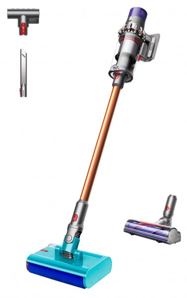 Вертикална прахосмукачка Dyson V10 Cyclone Submarine 594446-01, 150AW, 0.76 л, 60 мин, Сухо/мокро, 3 режима, Хигиенично изпразване, Root Cyclone™, Никел/тюркоаз
