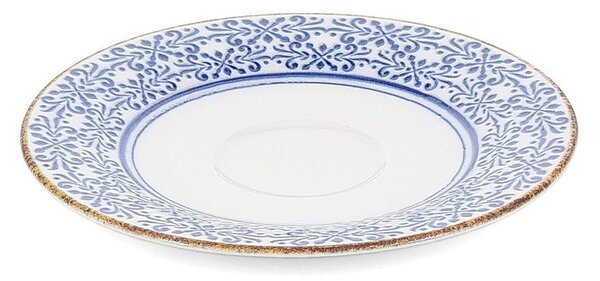 Бяла/синя порцеланова чинийка ø 14 cm Azul – BonBistro
