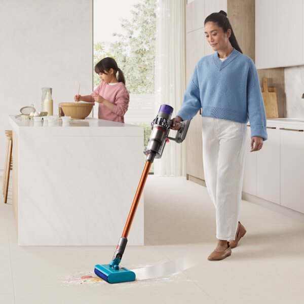 Вертикална прахосмукачка Dyson V10 Cyclone Submarine 594446-01, 150AW, 0.76 л, 60 мин, Сухо/мокро, 3 режима, Хигиенично изпразване, Root Cyclone™, Никел/тюркоаз