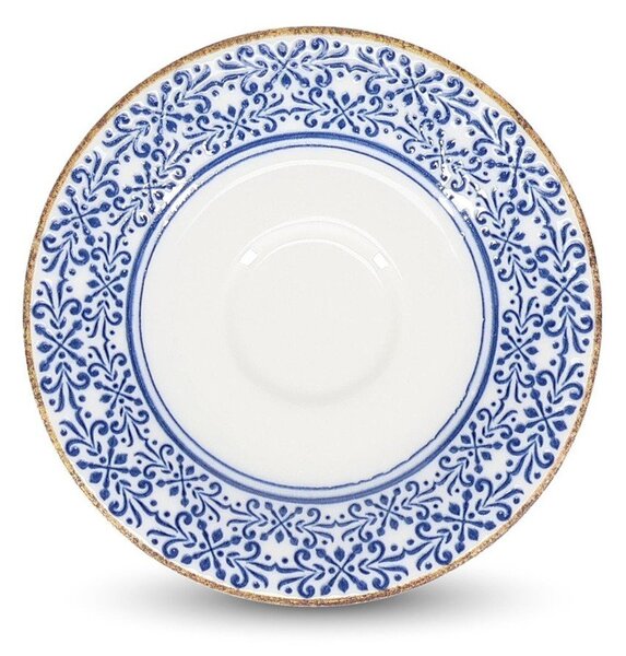 Бяла/синя порцеланова чинийка ø 14 cm Azul – BonBistro