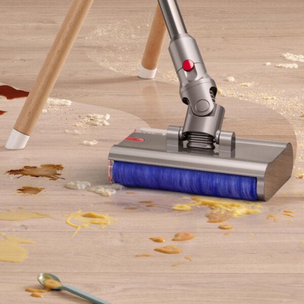 Вертикална прахосмукачка Dyson V12s Detect Slim Submarine 485350-01, 140AW, 0.35 л, 60 мин, Сухо/мокро, 3 режима, HEPA, Сензор за прах, Хигиенично изпразване, LCD с данни в реално време, Никел/жълт
