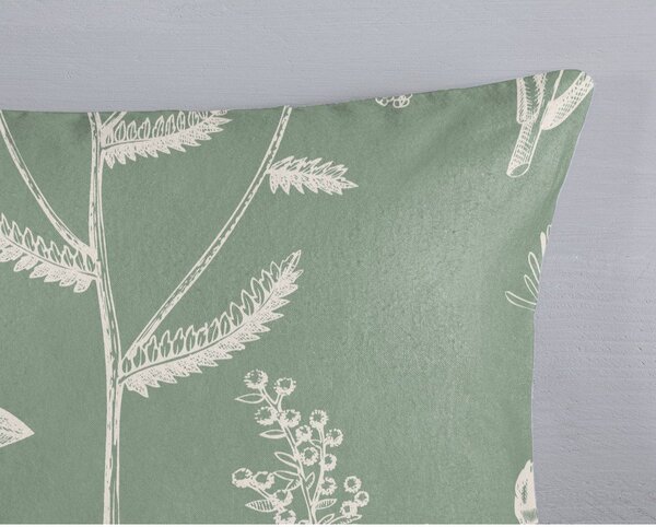 Светлозелено единично /удължено фланелено спално бельо 140x220 cm Herbs – Good Morning