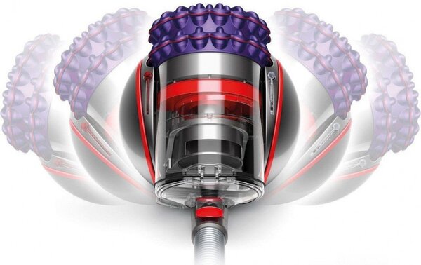 Прахосмукачка без торба Dyson Big Ball Parquet 2 228566-01, 600W, 165AW, 1.5 л, 2-степенна технология Radial Root Cyclone, Автоматично изправяне при преобръщане, Никел/лилав