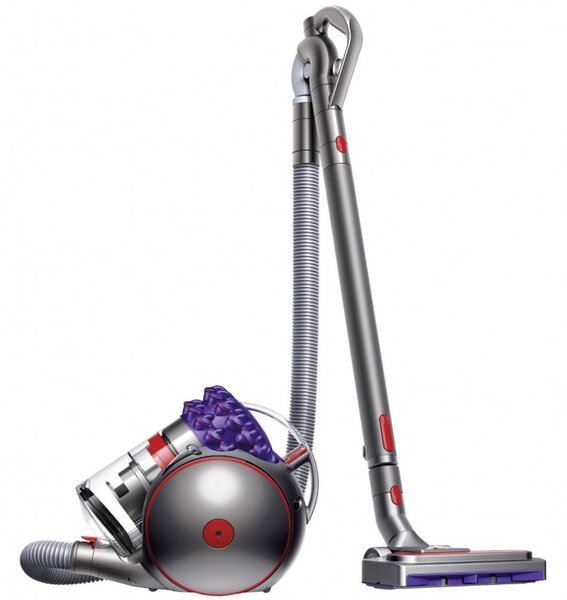Прахосмукачка без торба Dyson Big Ball Parquet 2 228566-01, 600W, 165AW, 1.5 л, 2-степенна технология Radial Root Cyclone, Автоматично изправяне при преобръщане, Никел/лилав