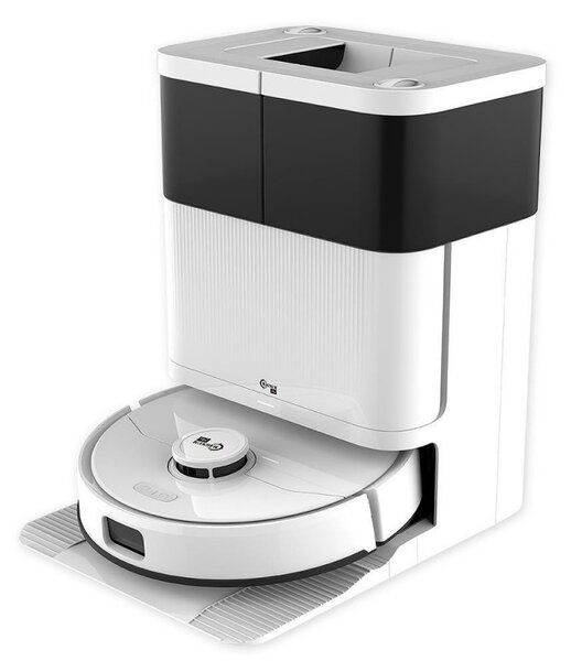 Прахосмукачка робот Magnum PRO, 55W, 10000 Pa, 0.3 л, 130 мин, Wi-Fi, LDS, Гласови известия, Автоматична станция за вода и самопочистване, HEPA, Бял