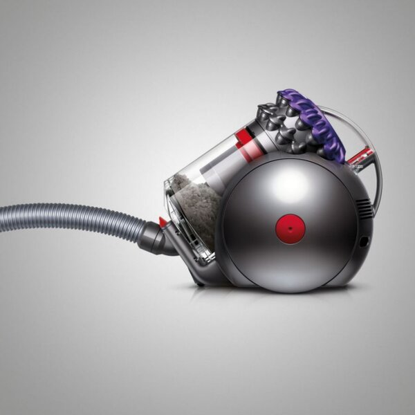 Прахосмукачка без торба Dyson Big Ball Parquet 2 228566-01, 600W, 165AW, 1.5 л, 2-степенна технология Radial Root Cyclone, Автоматично изправяне при преобръщане, Никел/лилав