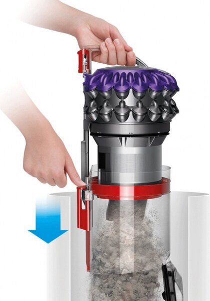 Прахосмукачка без торба Dyson Big Ball Parquet 2 228566-01, 600W, 165AW, 1.5 л, 2-степенна технология Radial Root Cyclone, Автоматично изправяне при преобръщане, Никел/лилав