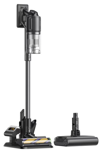 Вертикална прахосмукачка Dreame R20 Ultra AquaCycle VRV57F-AC, 200AW, 5 степени, 0.35/0.4/0.6 л, 90 мин, HEPA, LCD дисплей, Безчетков мотор, Черен