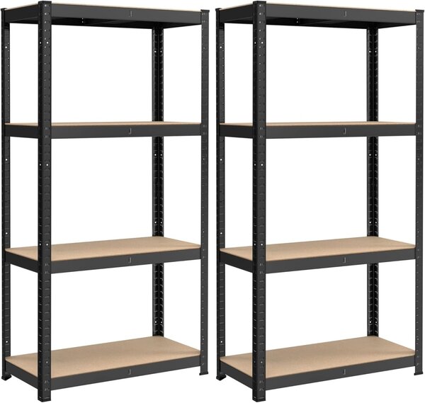 Комплект от 2 метални рафта, Cozory, Songmics, черен, 40x80x160 см