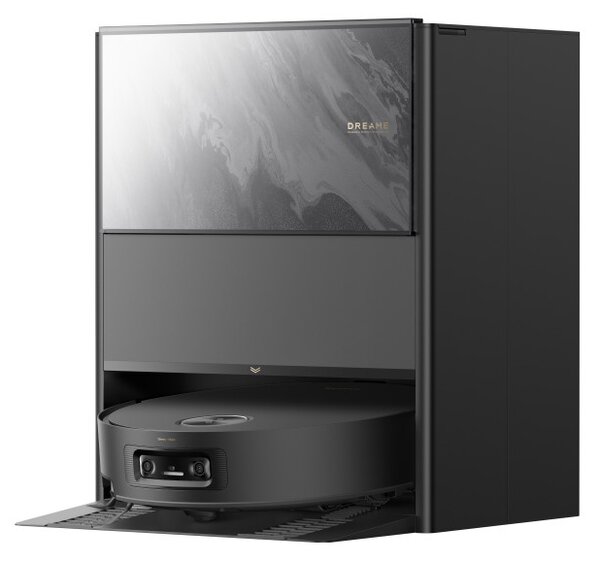 Прахосмукачка робот Dreame Aqua 10 Ultra Track Complete RLR81CE-1-BL, 25000 Pa, 200 мин, 3.5/4 л, VersaLift DToF+OmniSight, AI камери, Гласово управление, Автоматизация, Черен