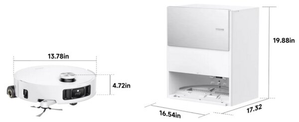 Прахосмукачка робот Dreame Aqua10 Roller RLH31CE-WH, 30000 Pa, 3.5/4 л, AI камери, LED осветление, Гласово управление, Измиване с гореща вода, Бял
