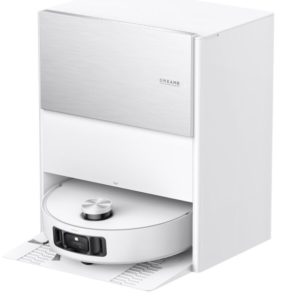 Прахосмукачка робот Dreame Aqua10 Roller RLH31CE-WH, 30000 Pa, 3.5/4 л, AI камери, LED осветление, Гласово управление, Измиване с гореща вода, Бял