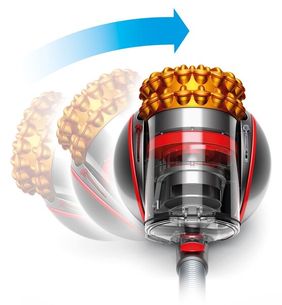 Прахосмукачка без торба Dyson Cinetic Big Ball Multi Floor 2 230278-01, 700W, 170AW, 0.8 л, Radial Root Cyclone, Автоматично изправяне при преобръщане, Никел/жълт
