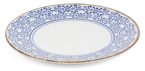 Бяла/синя десертна порцеланова чиния ø 16 cm Azul – BonBistro