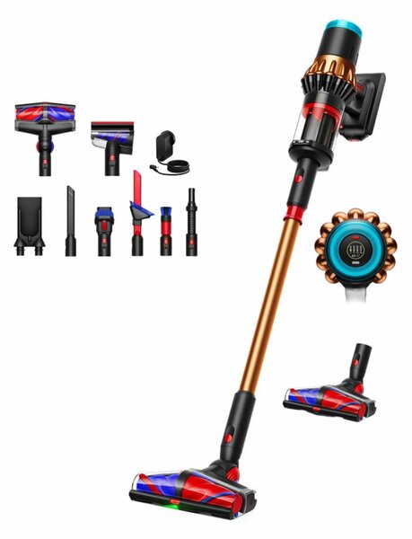Вертикална прахосмукачка Dyson V16 Piston Animal 495948-01, 315AW, 900W, 1.3 л, 70 мин, CleanCompaktor, Hyperdymium, MyDyson, HEPA, LCD, Черен/мед