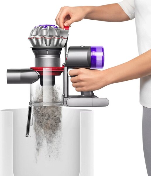Вертикална прахосмукачка Dyson V8 Absolute SV25 476547-01, 115AW, 0.54 л, 3 режима, Без загуба на мощност, Хигиенично изпразване, Изцяло запечатана филтрация, Сребрист/Оранжев