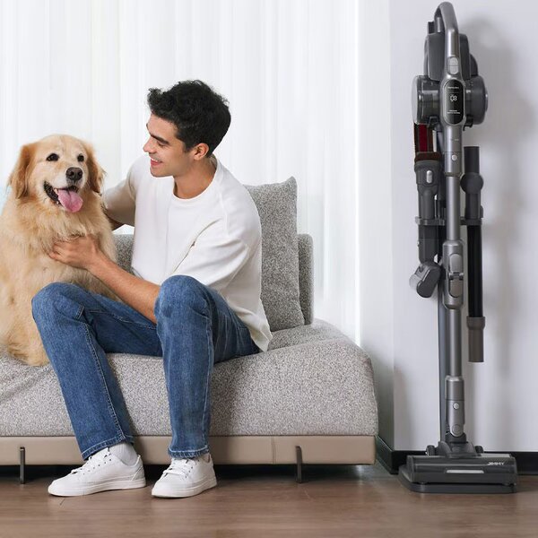 Вертикална прахосмукачка Jimmy H11 Pro, 600W, 260 AW, 0.6 л, Сензор за прах, Сгъваема, Автономност 90 минути, LED дисплей, Черен/Сив