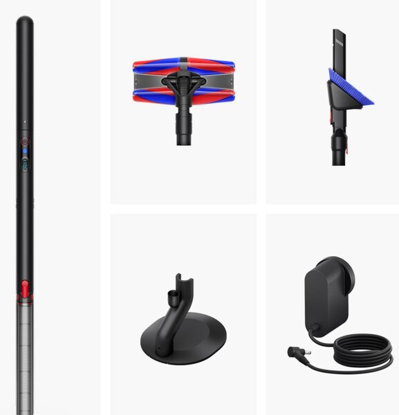 Вертикална прахосмукачка Dyson PencilVac Fluffycones 492689-01, 55 AW, 30 мин, 80 мл, 140000 Hyperdymium™, Ултратънък дизайн, LED осветление, Черен