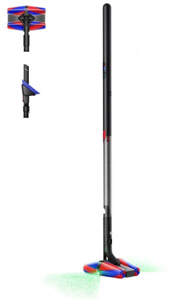 Вертикална прахосмукачка Dyson PencilVac Fluffycones 492689-01, 55 AW, 30 мин, 80 мл, 140000 Hyperdymium™, Ултратънък дизайн, LED осветление, Черен