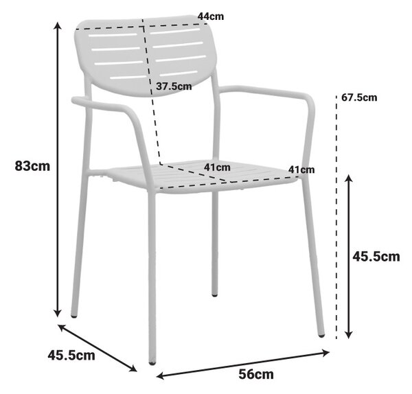 Стифиращ се градински стол, Deraby, крем, 45.5x56x83 см
