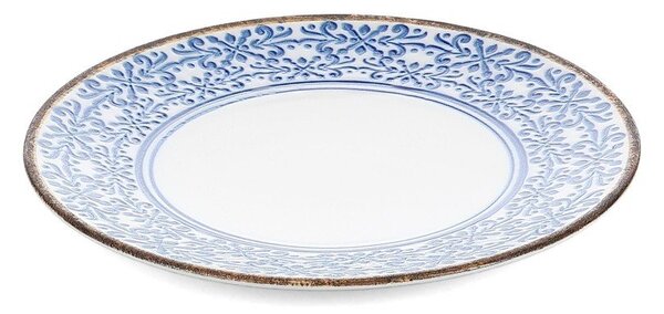Бяла/синя десертна порцеланова чиния ø 21 cm Azul – BonBistro