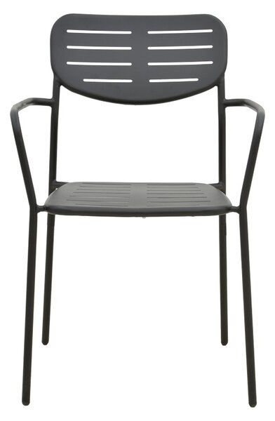 Стифиращ се градински стол, Deraby, черен, 45.5x56x83 см