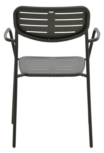 Стифиращ се градински стол, Deraby, черен, 45.5x56x83 см
