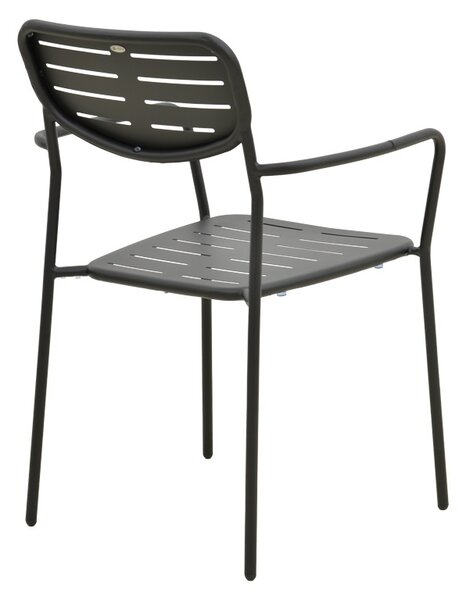 Стифиращ се градински стол, Deraby, черен, 45.5x56x83 см
