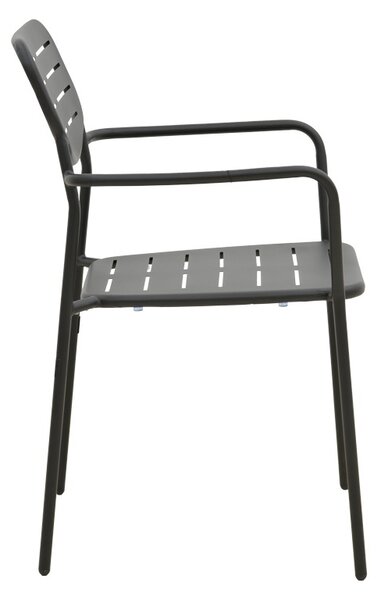 Стифиращ се градински стол, Deraby, черен, 45.5x56x83 см