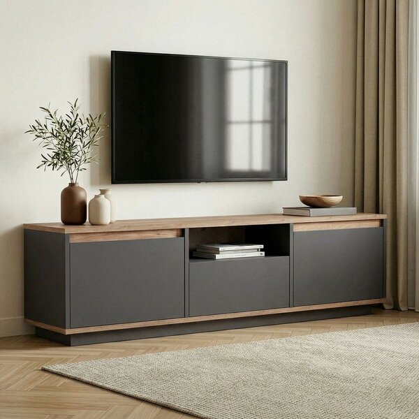 Антрацитна маса за телевизор 160x42x30 cm Sentinel – Kalune Design